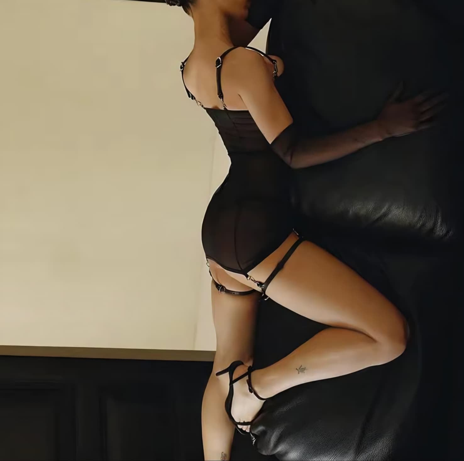 Midnight Harness Mesh Nightdress